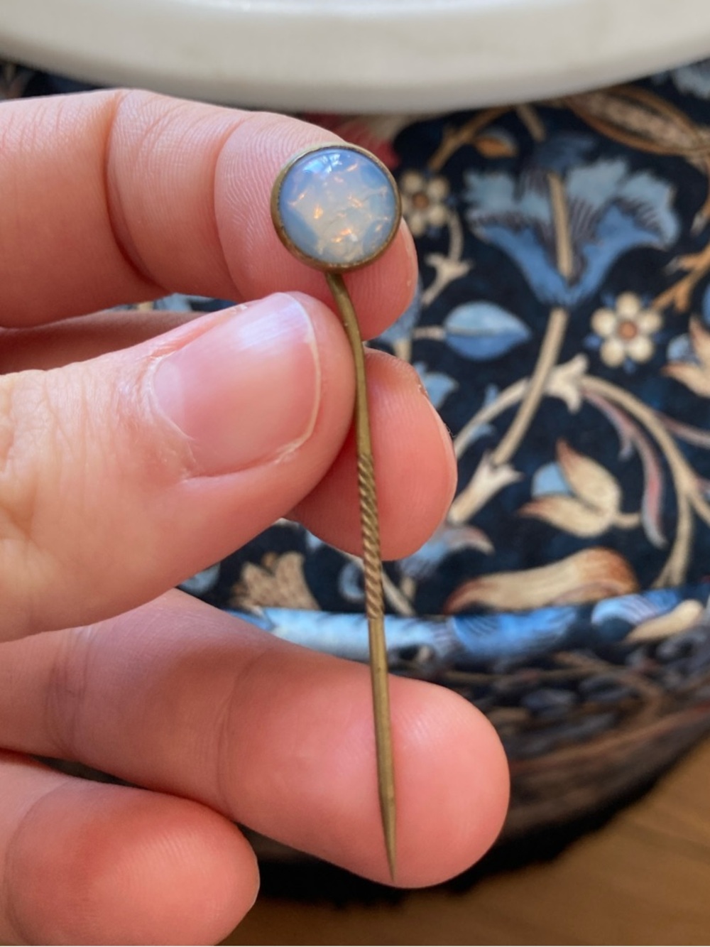 Antique Victorian Opalescent Glass/Resin Stick Pin